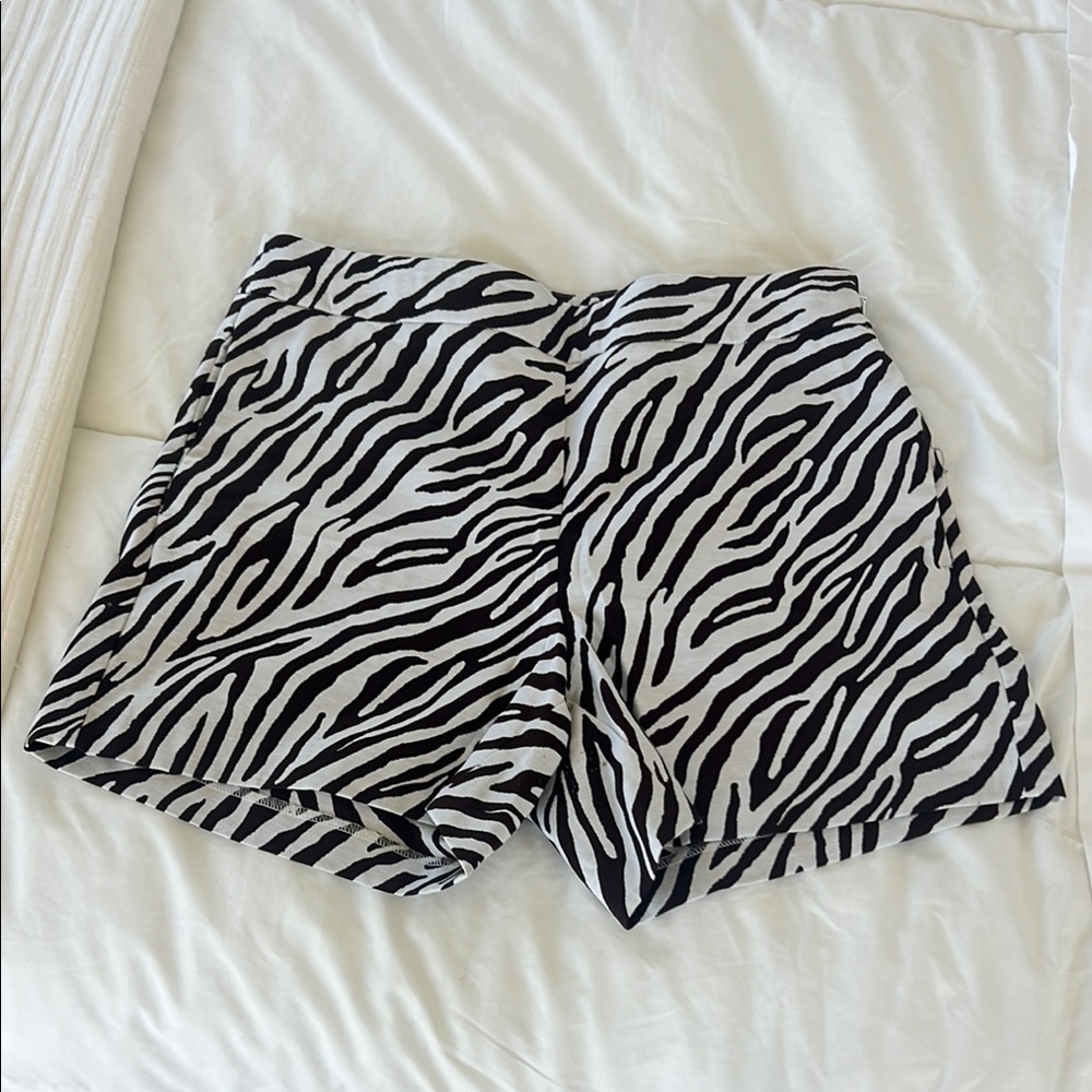 Charter Club Black and White Zebra Print High Waist Shorts